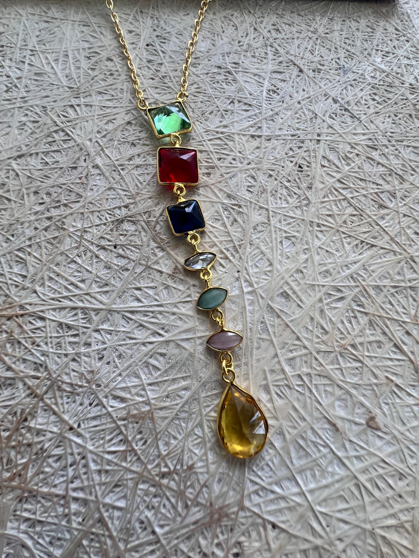 Multi Color Drop Necklace