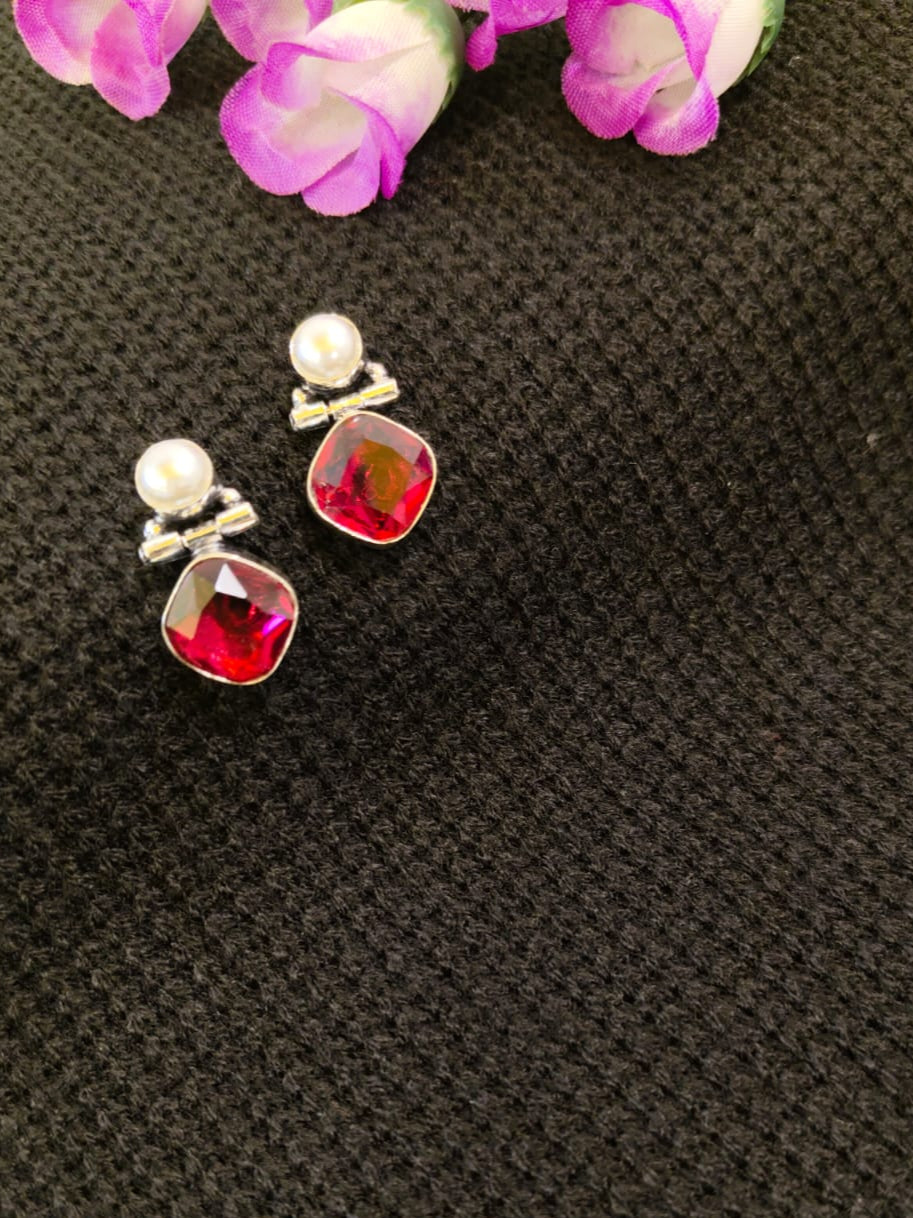 German Silver Oxidised Earring