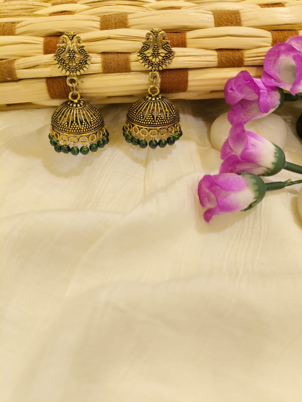 German Silver Oxidised Earring