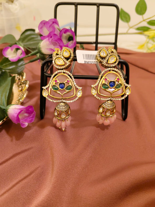 Gold Plated Kundan Earrings