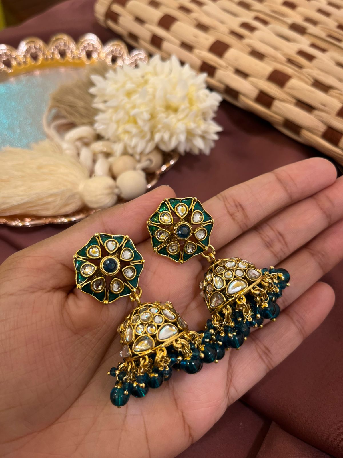 Gold Plated Kundan Earrings