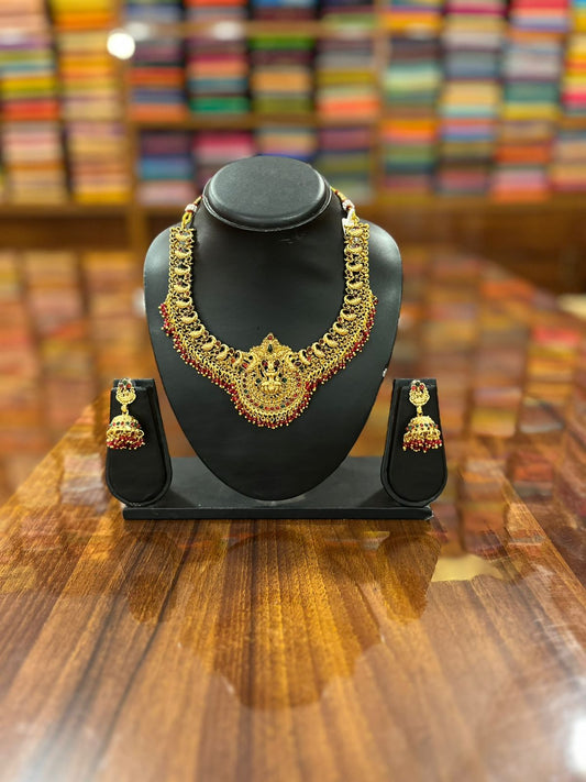 Gold Plated Necklace with Earring