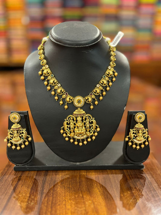 Gold Plated Necklace with Earring