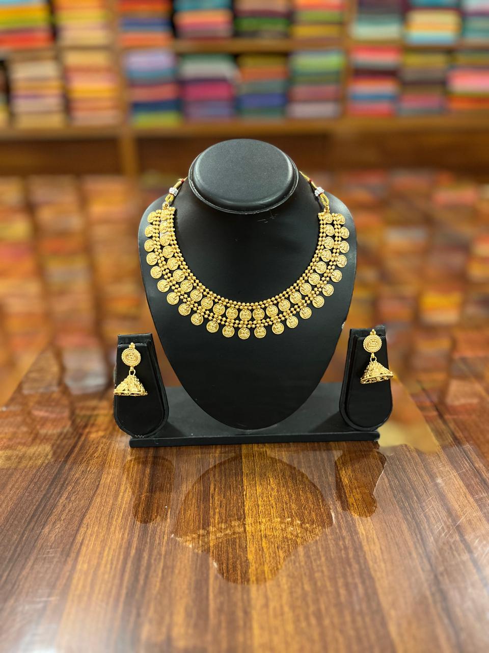 Gold Plated Necklace with Earring