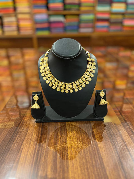 Gold Plated Necklace with Earring