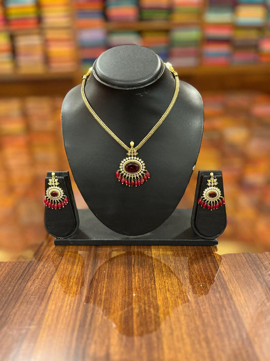 Gold Plated Necklace with Earring