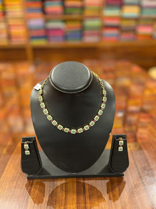 Premium  AD Necklace with Earring Set