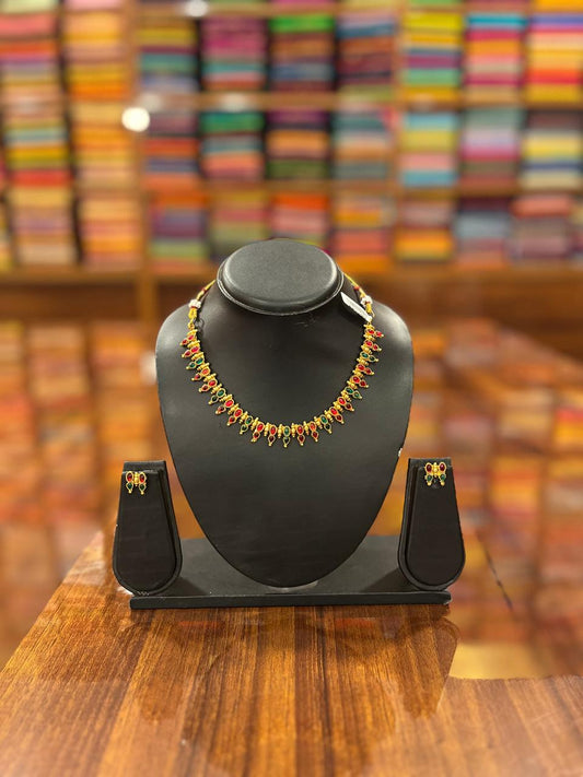 Gold Plated Necklace with Earring