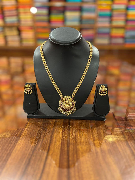 Gold Plated Long Necklace Set