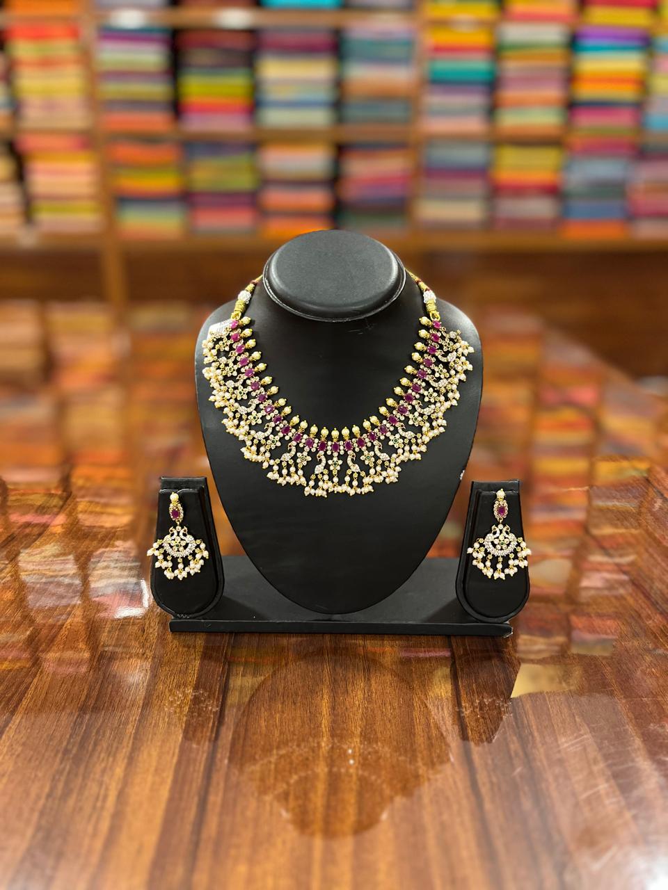 Gold Plated Necklace with Earring
