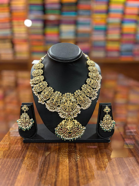 Gold Plated Long Necklace Set