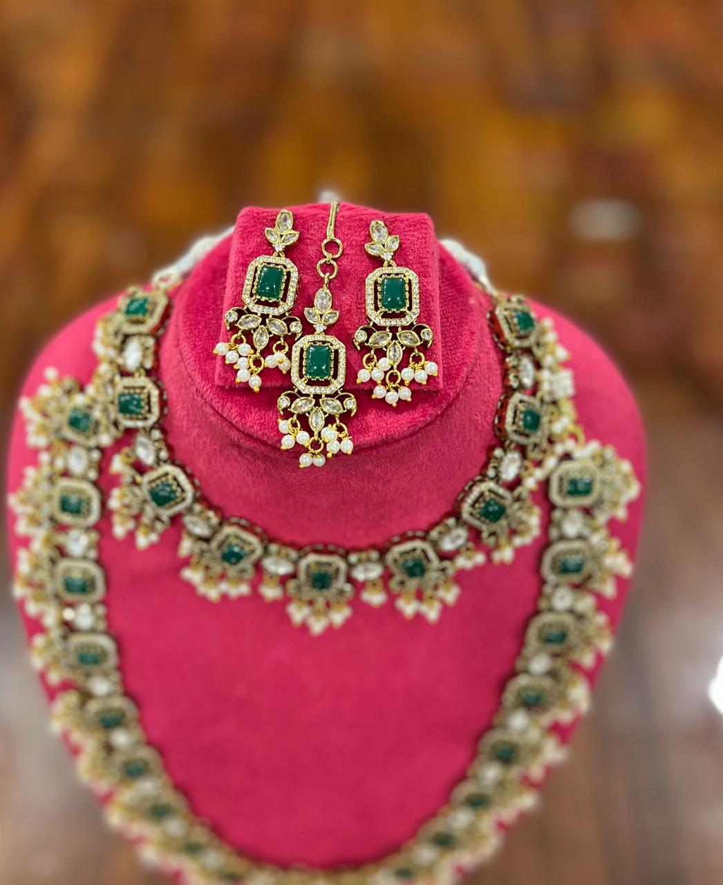 Premium  AD Necklace with Earring Set