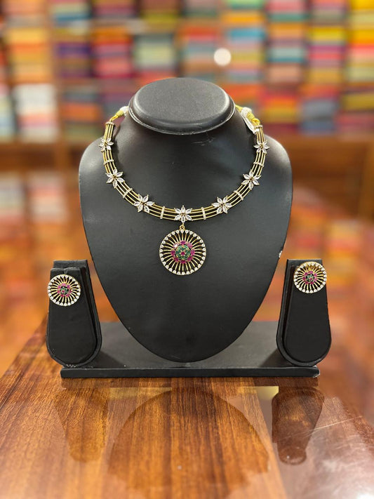 Premium  AD Necklace with Earring Set