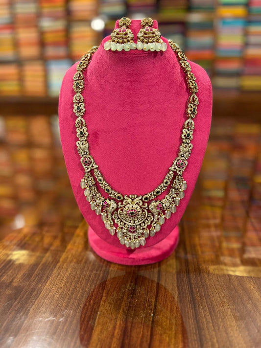 Premium  AD Necklace with Earring Set