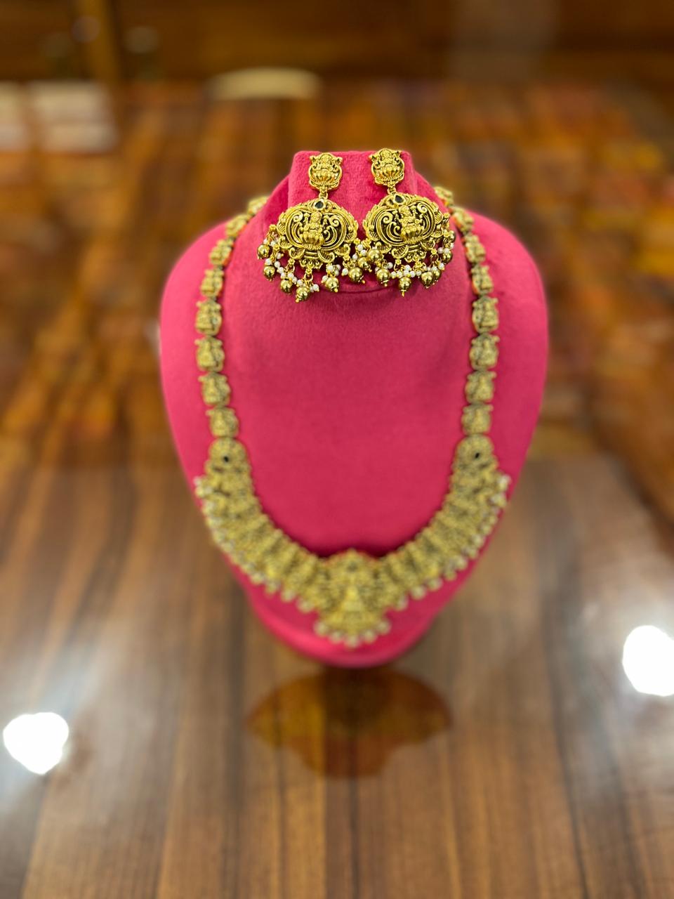 Gold Plated Temple Necklace Set