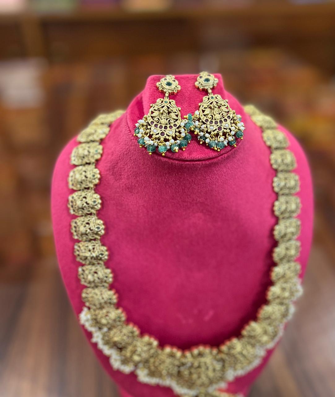 Gold Plated Temple Necklace Set