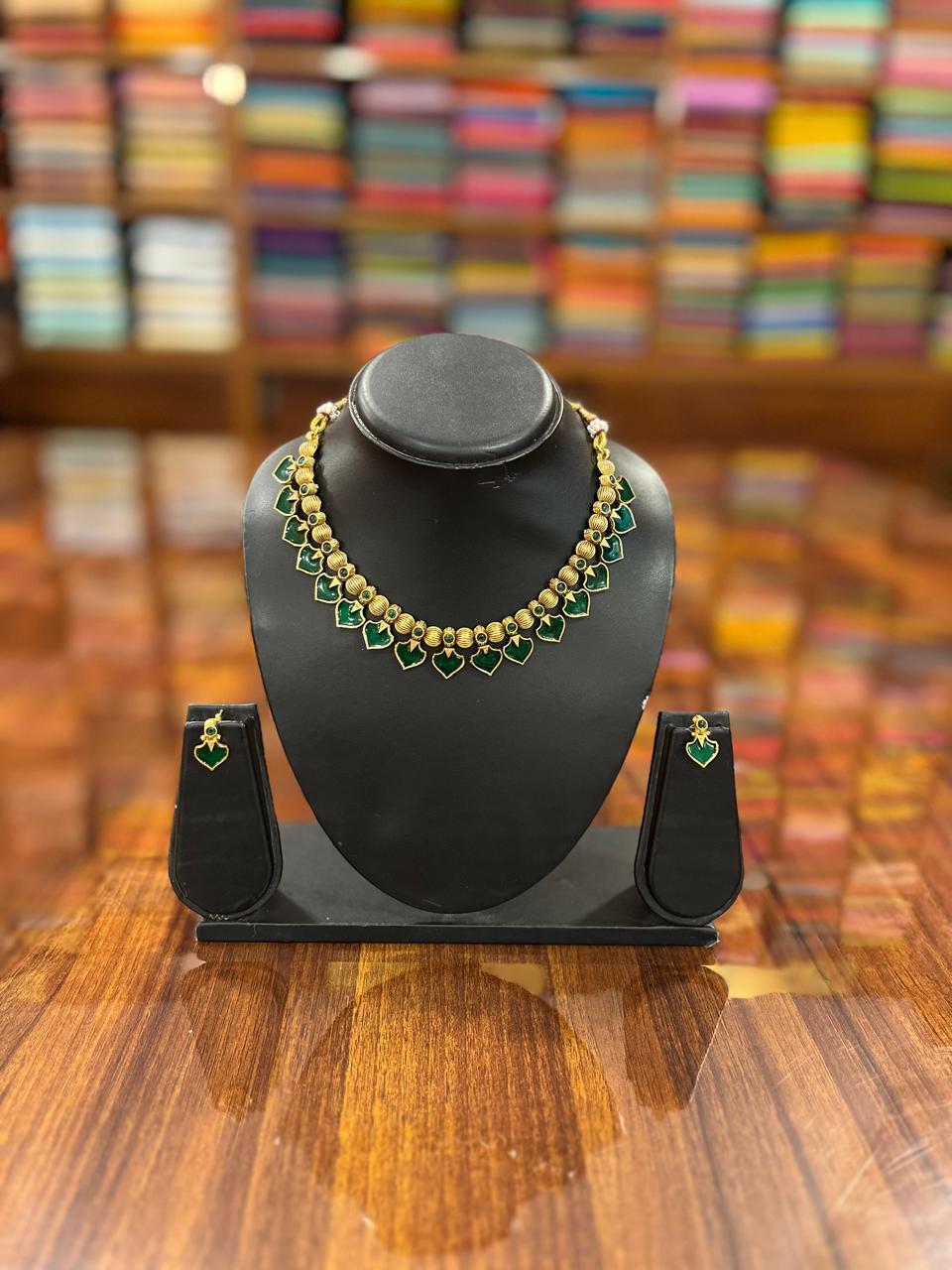 Gold Plated Necklace with Earring