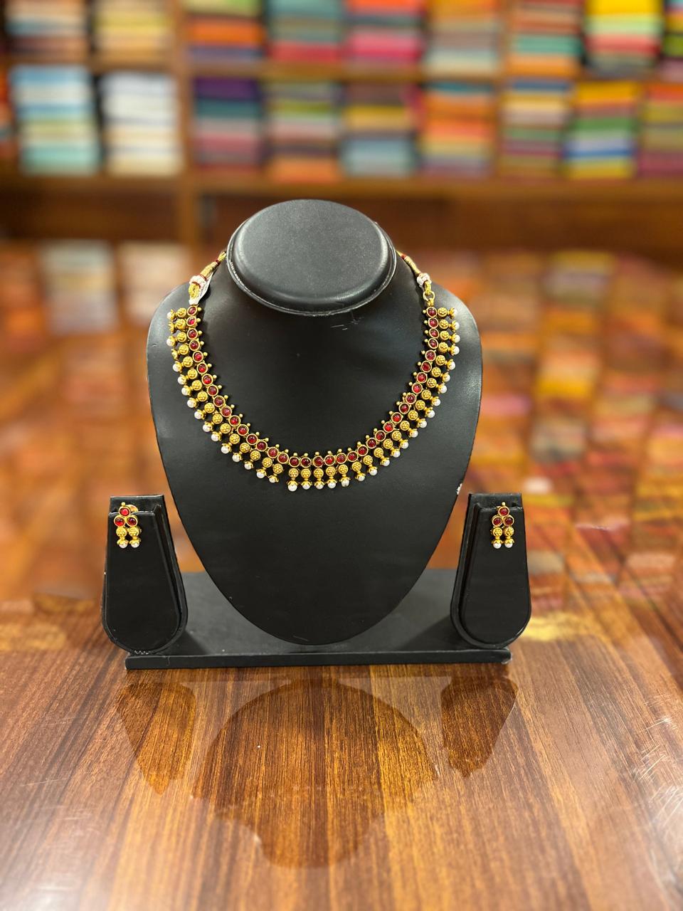 Gold Plated Necklace with Earring