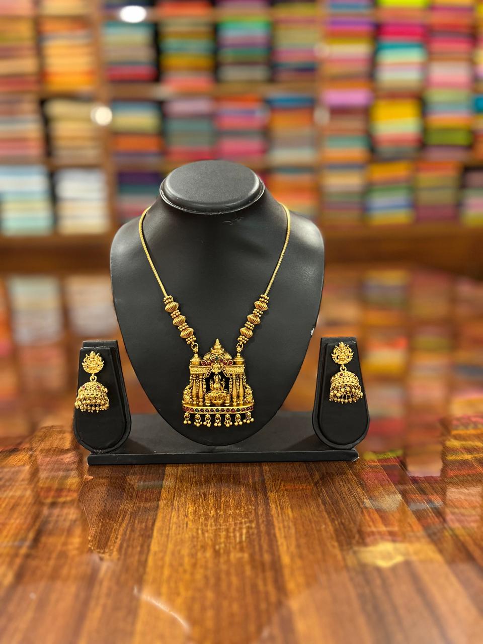 Gold Plated Temple Necklace Set