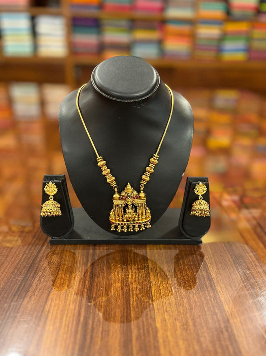 Gold Plated Temple Necklace Set