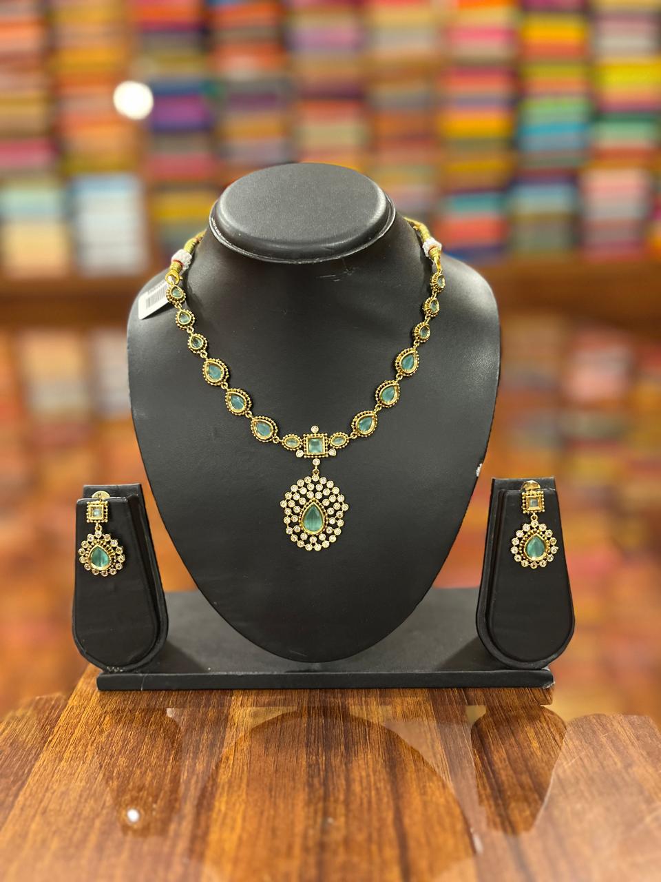 Premium  AD Necklace with Earring Set