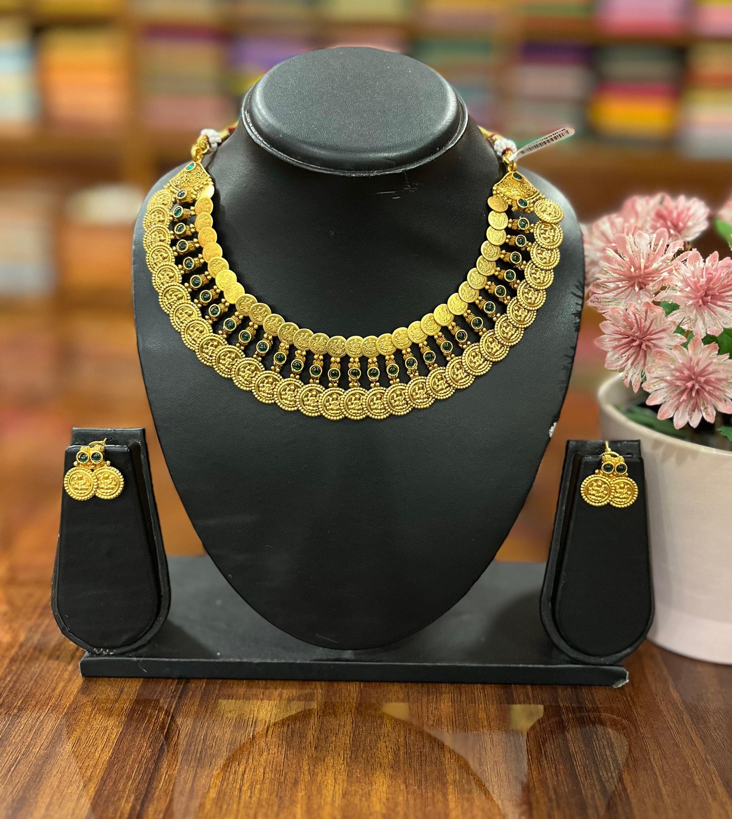 Gold Plated Necklace with Earring Set