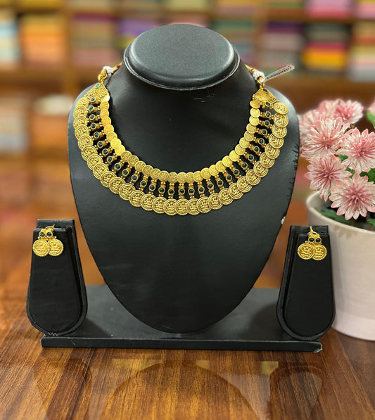 Gold Plated Necklace with Earring Set