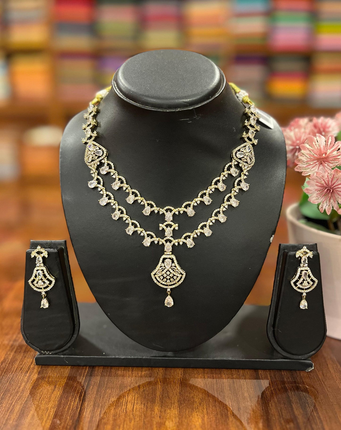 Premium  AD Necklace with Earring Set