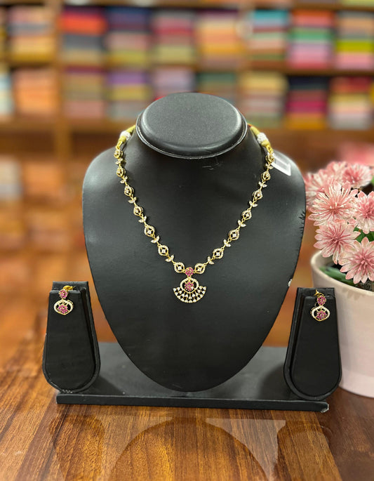 Premium  AD Necklace with Earring Set