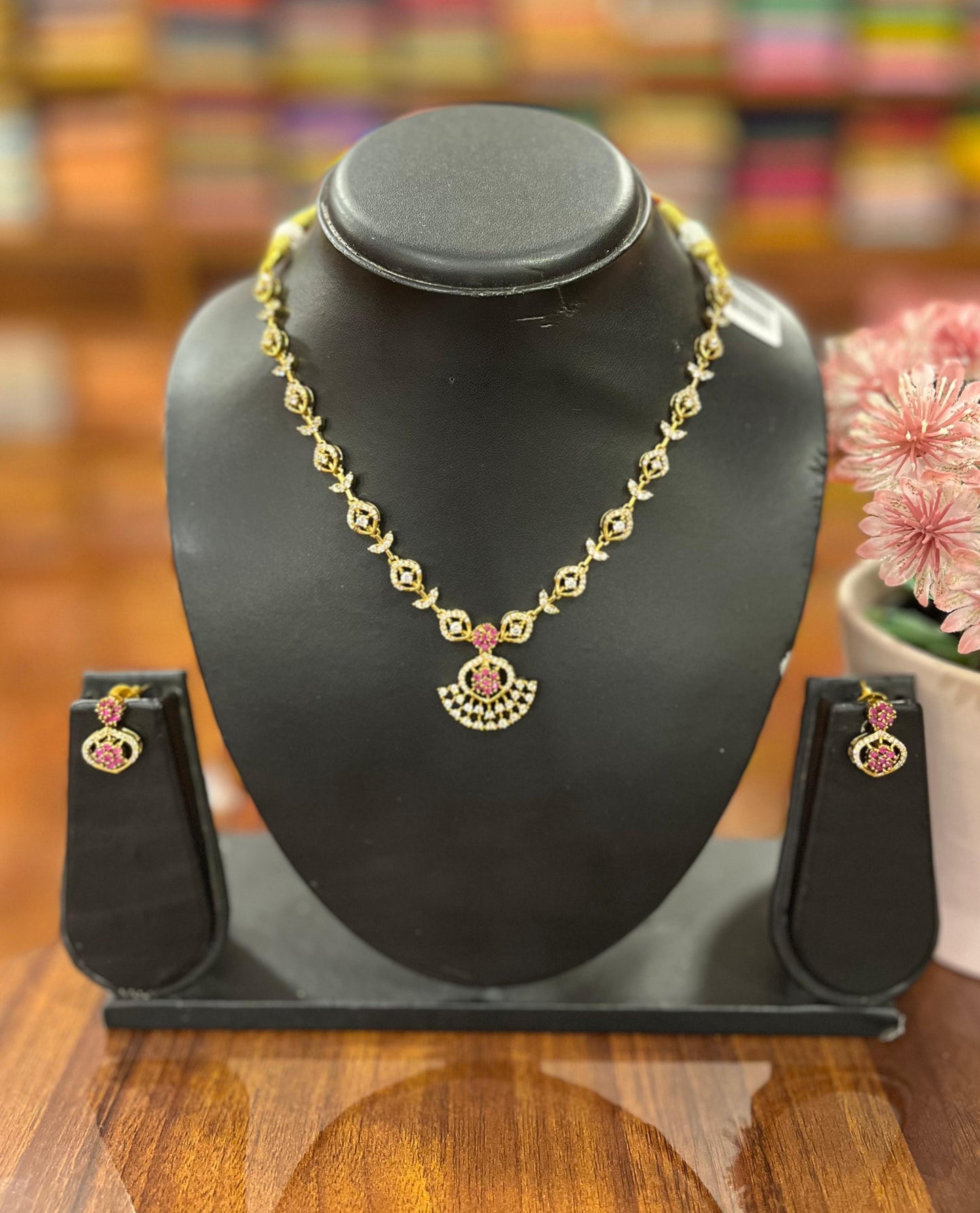 Premium  AD Necklace with Earring Set