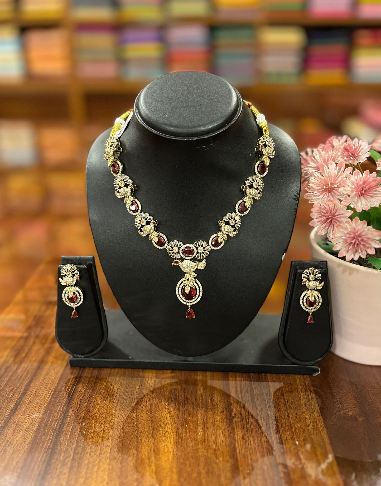 Premium  AD Necklace with Earring Set
