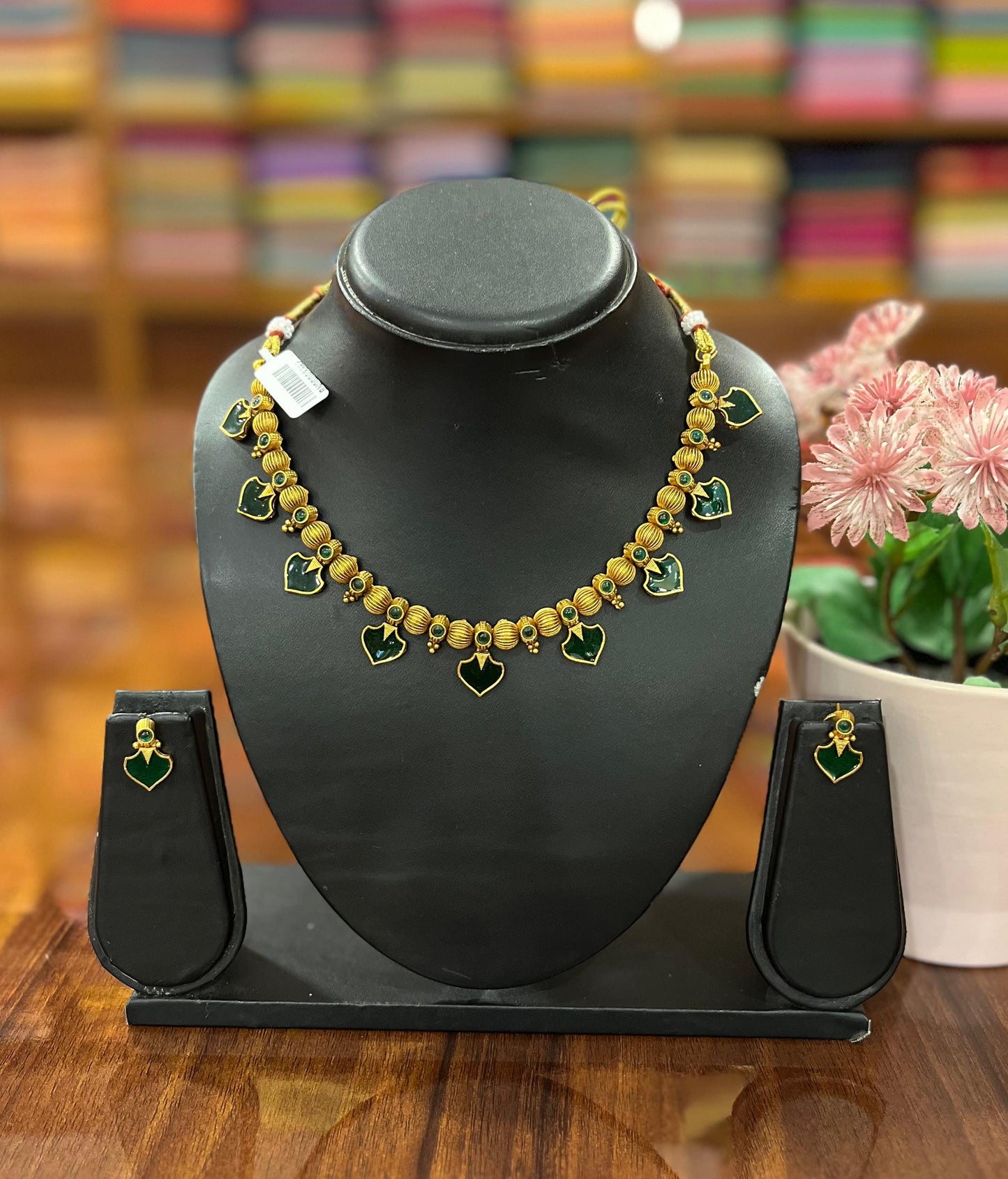 Gold Plated Necklace with Earring Set