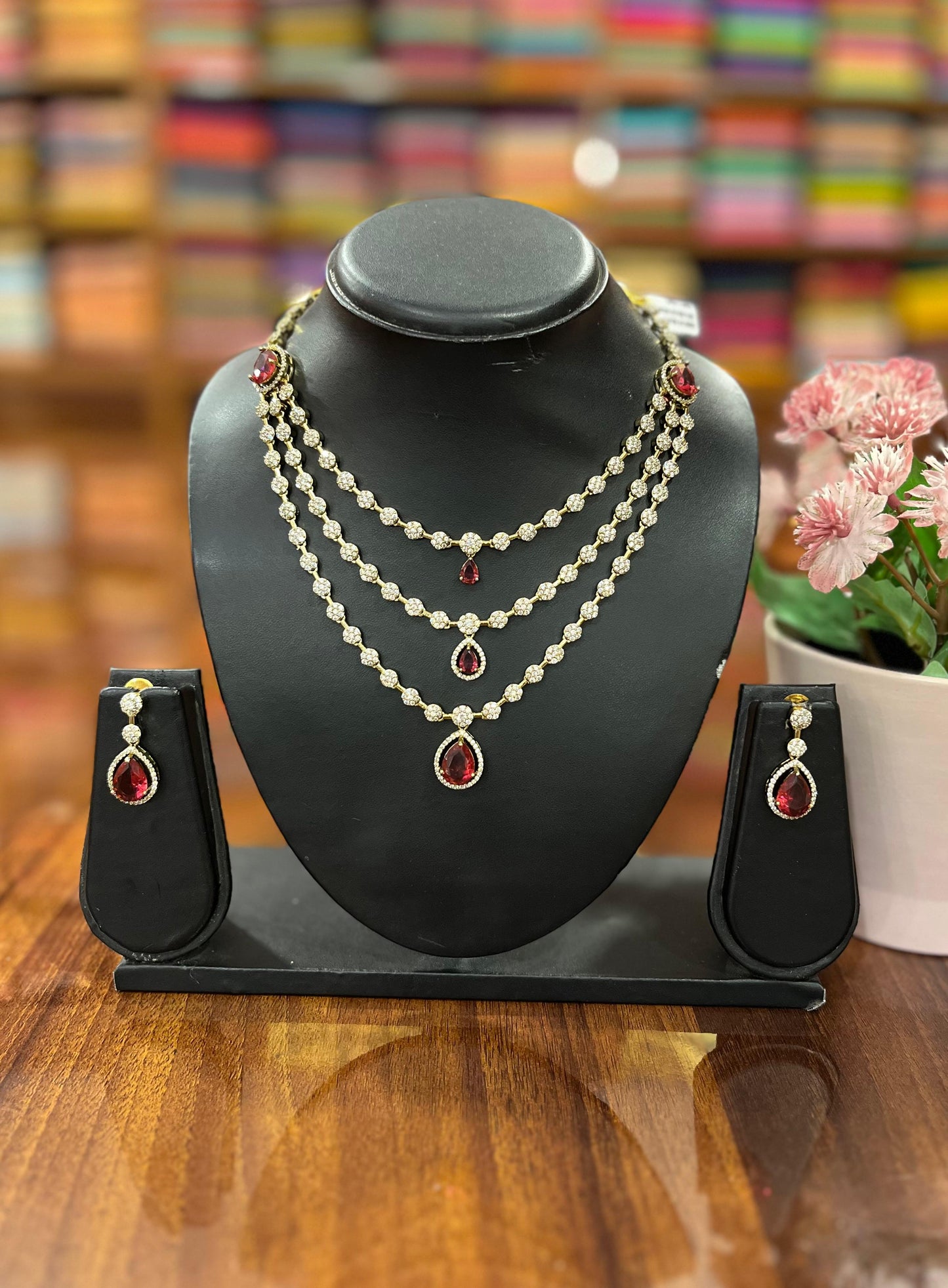 Premium  AD Necklace with Earring Set