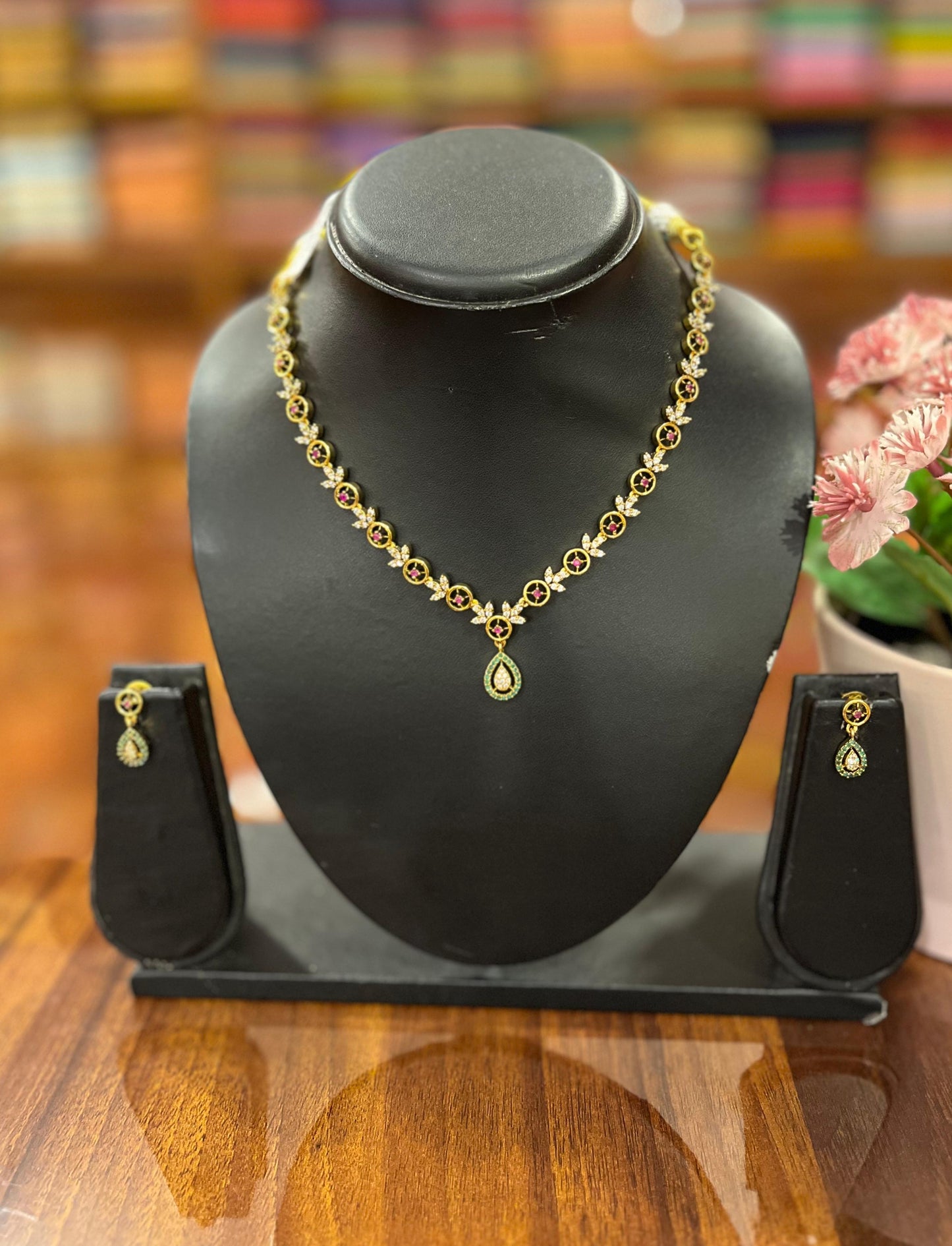 Premium  AD Necklace with Earring Set