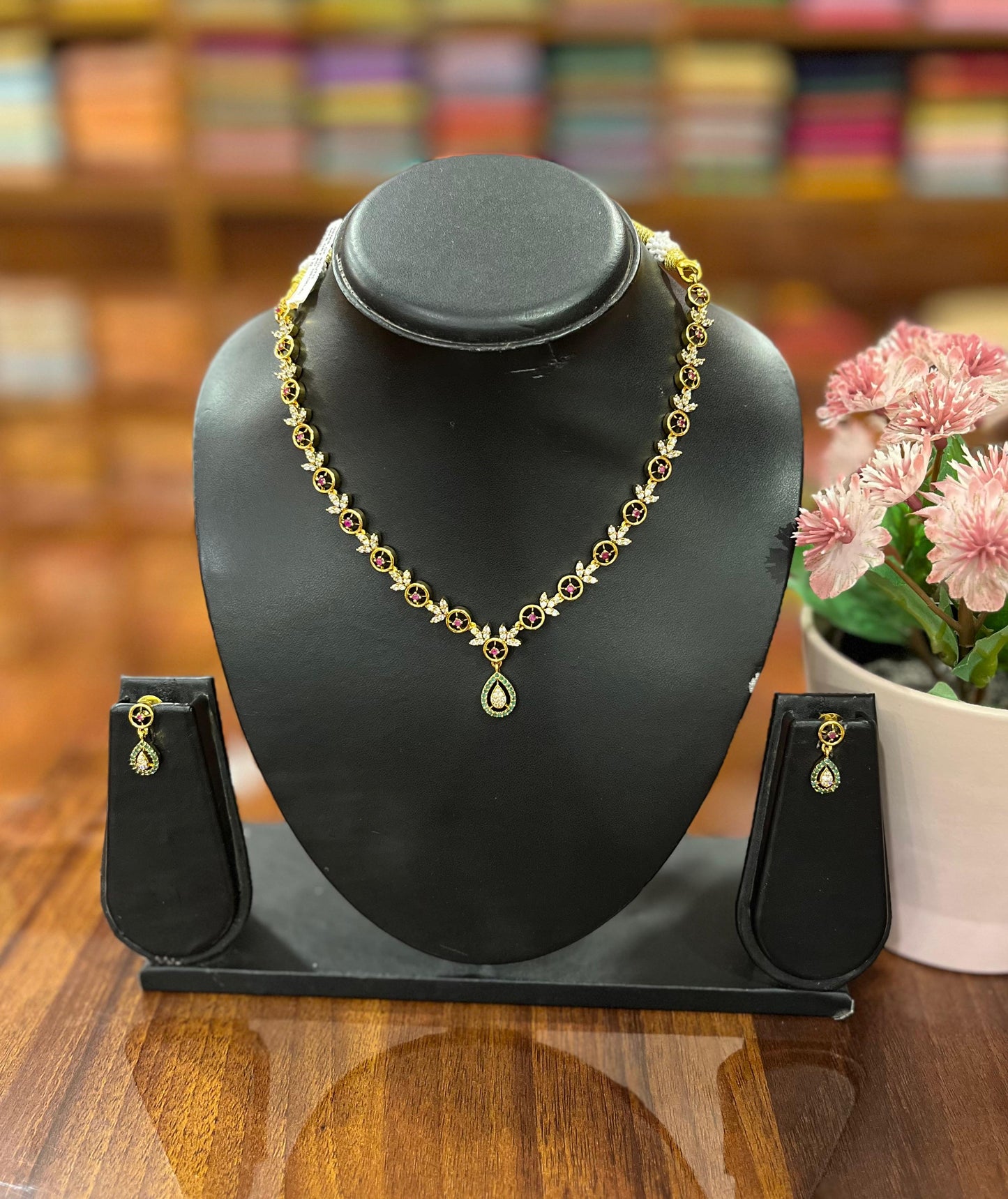 Premium  AD Necklace with Earring Set
