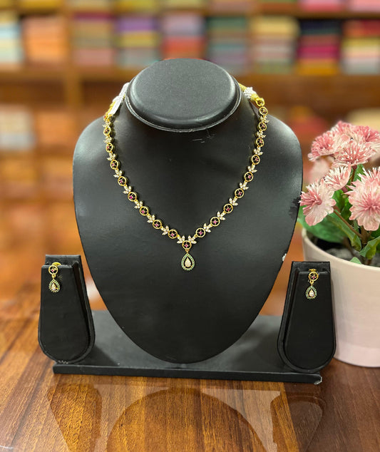 Premium  AD Necklace with Earring Set