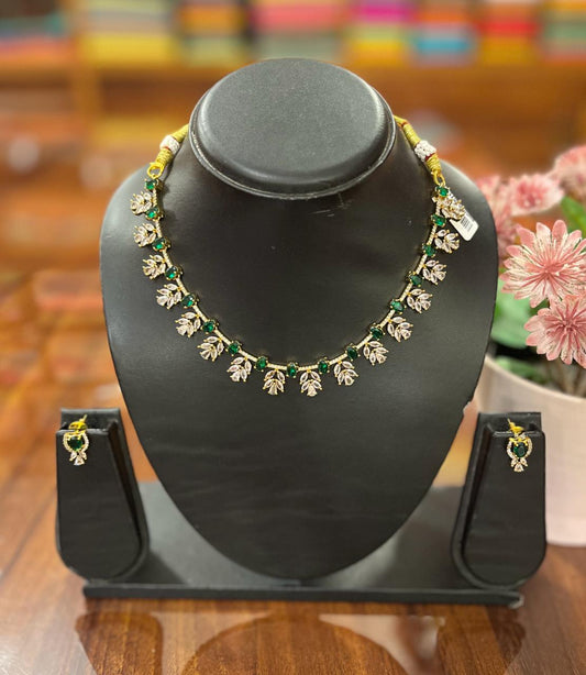 Premium  AD Necklace with Earring Set