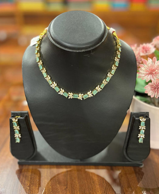 Premium  AD Necklace with Earring Set