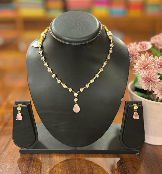 Premium  AD Necklace with Earring Set