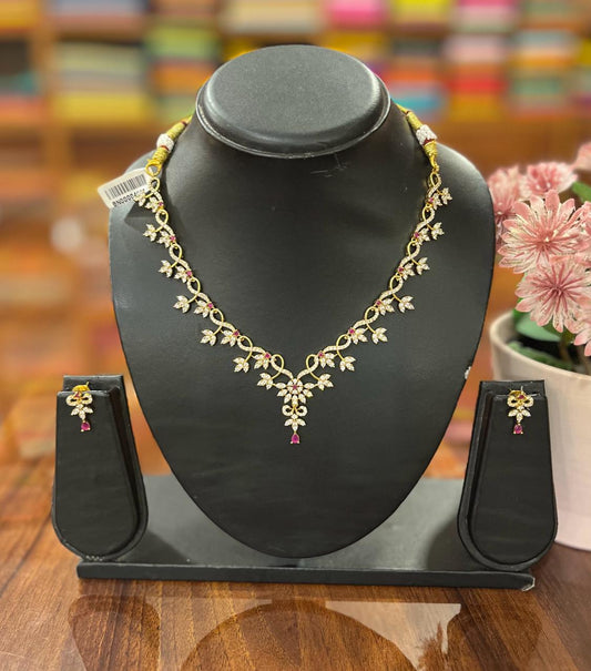 Premium  AD Necklace with Earring Set