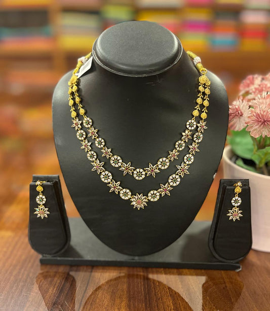 Premium  AD Necklace with Earring Set