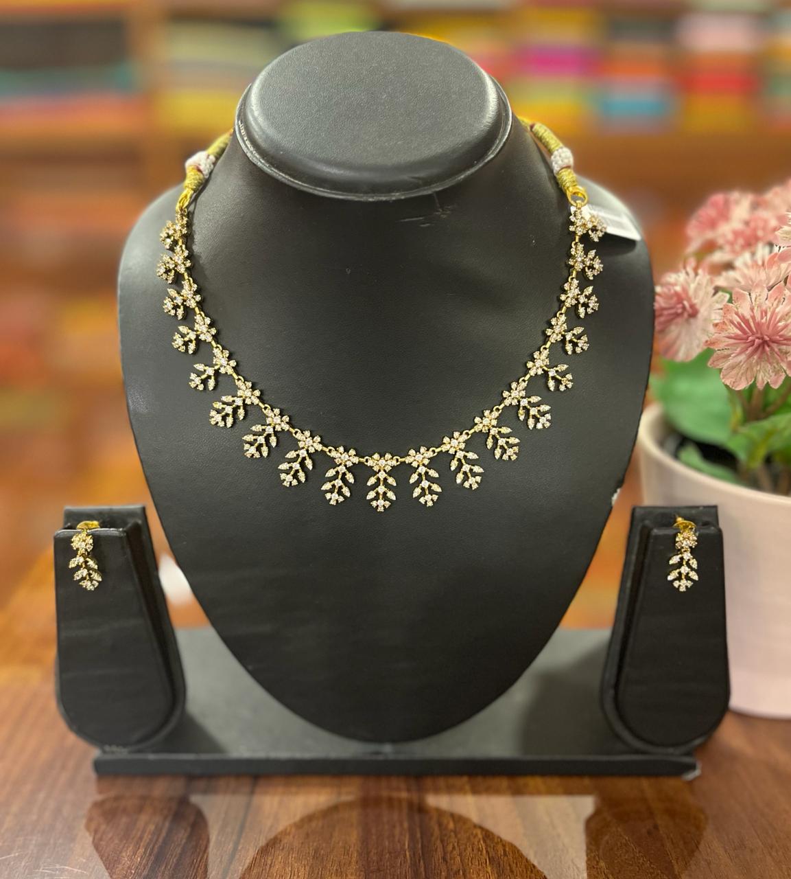 Premium  AD Necklace with Earring Set