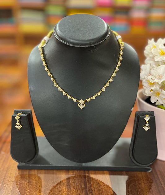 Premium  AD Necklace with Earring Set