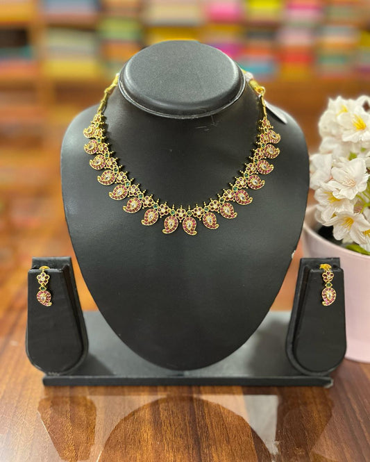 Gold Plated Necklace with Earring