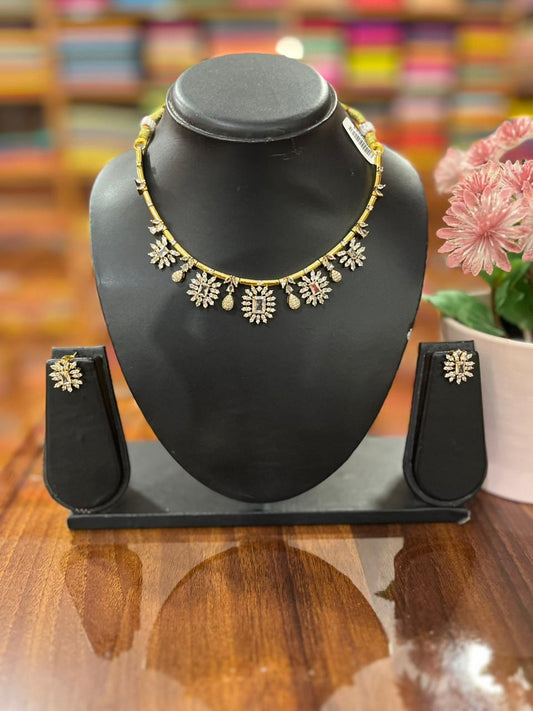 Premium  AD Necklace with Earring Set