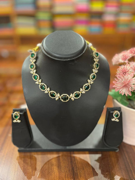 Premium  AD Necklace with Earring Set