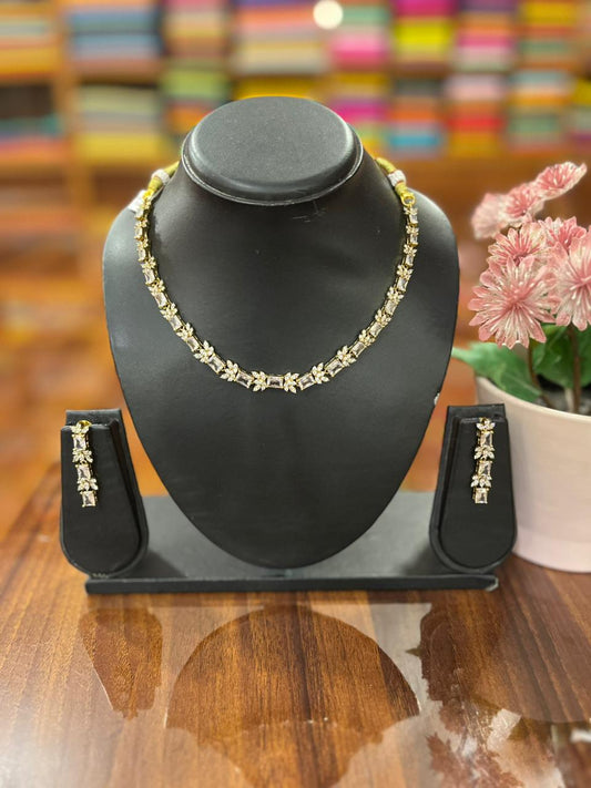 Premium  AD Necklace with Earring Set