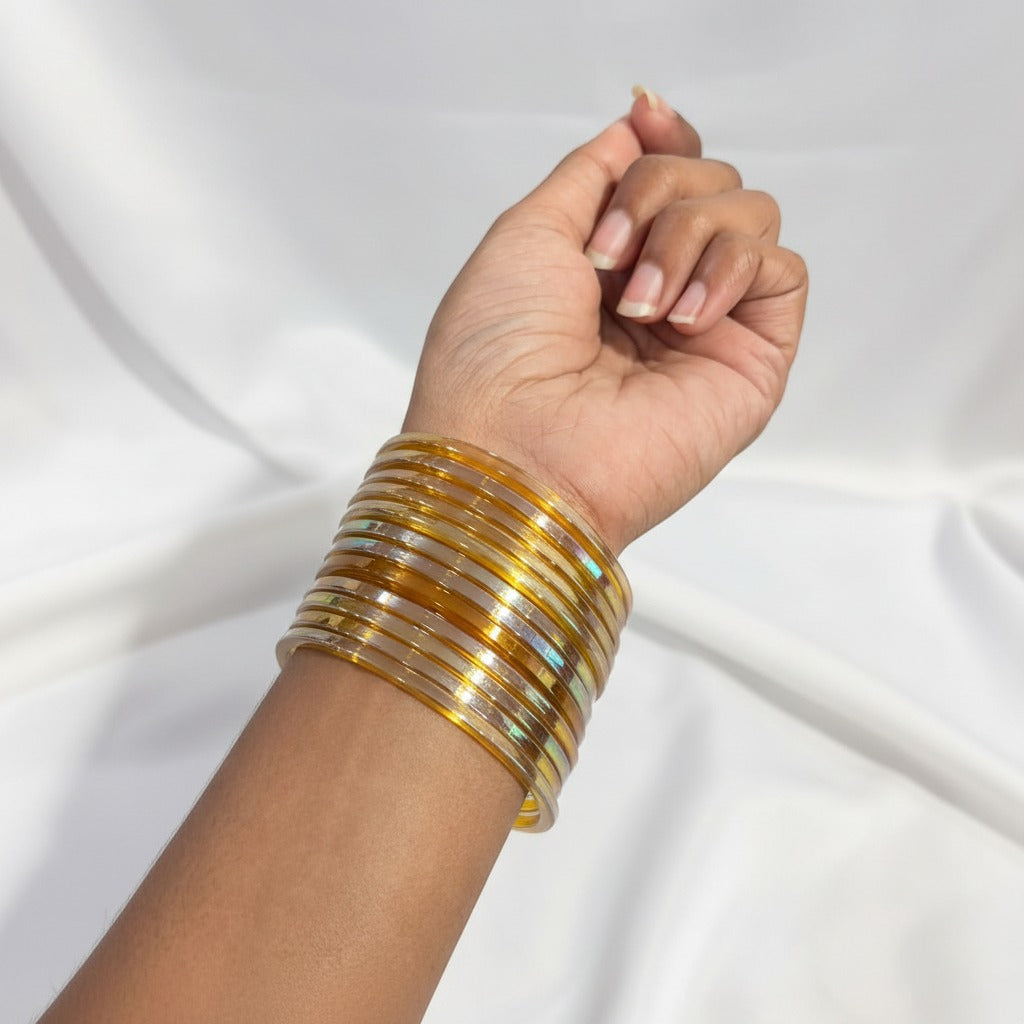 Golden - Yellow Kuppivala / Glass Bangles (Pack of 24)