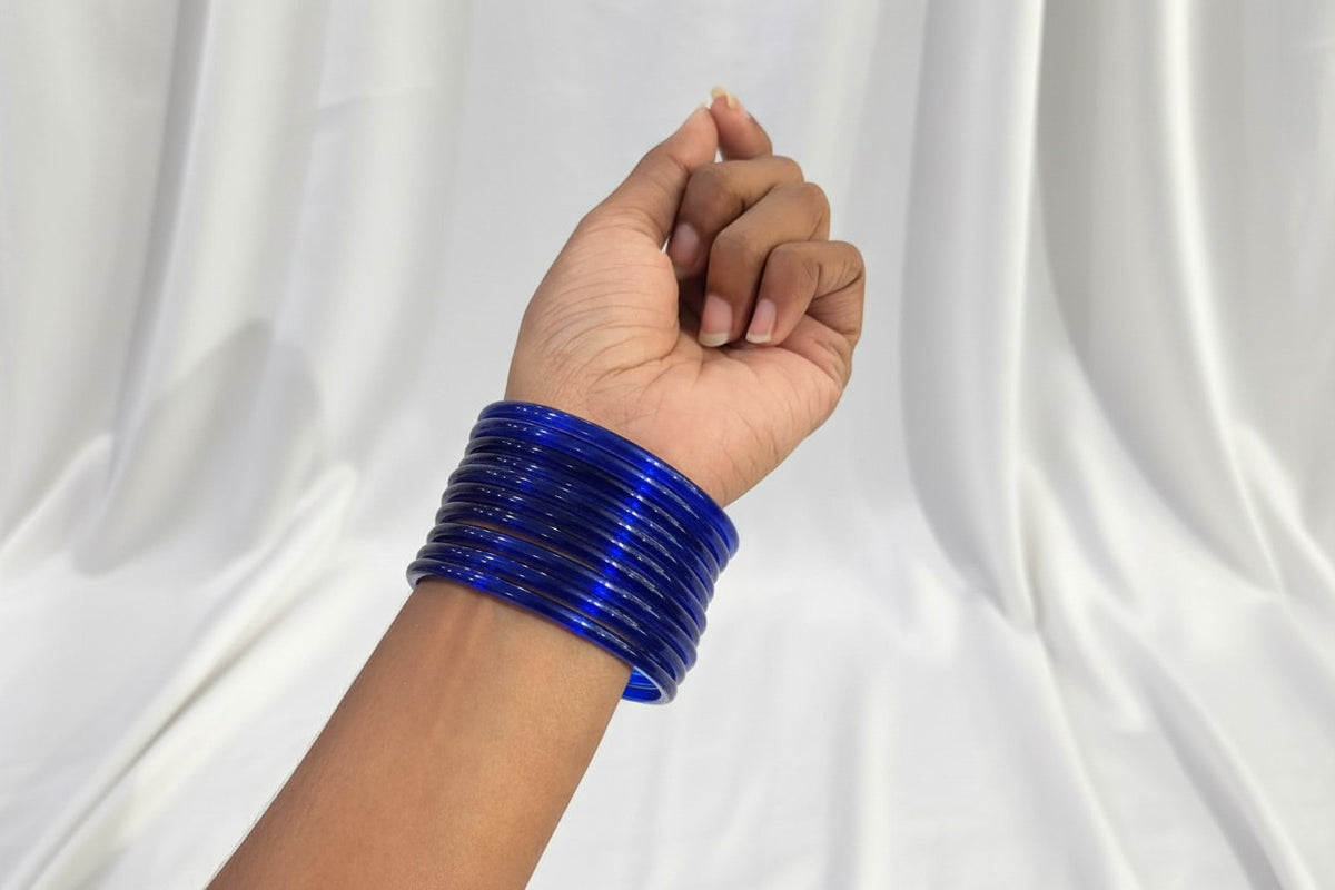 Blue Kuppivala / Glass Bangles (Pack of 12)