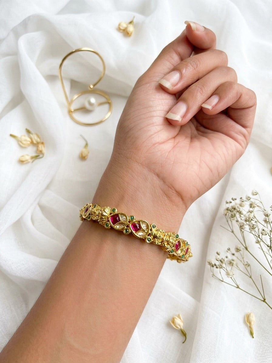 Antique Ruby Emerald Bangle